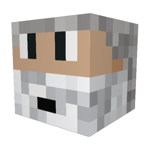 1MiniFuzzy Minecraft avatar head, 3D render