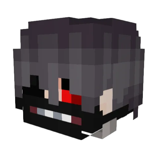 1Misaki_ Minecraft avatar head, 3D render