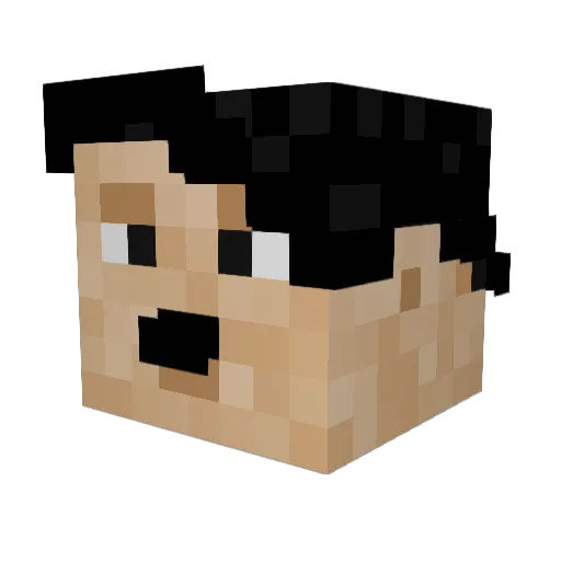 1Moaath Minecraft avatar head, 3D render