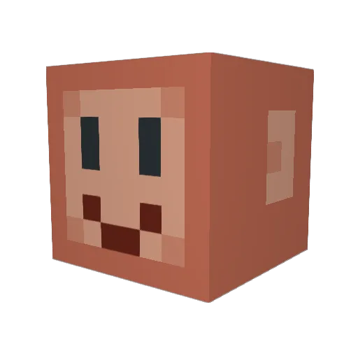 1N81N81N8 Minecraft avatar head, 3D render