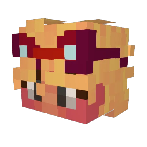 1Nazuna Minecraft avatar head, 3D render