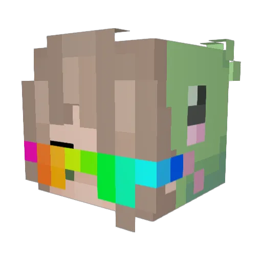 1NoobLuna Minecraft avatar head, 3D render