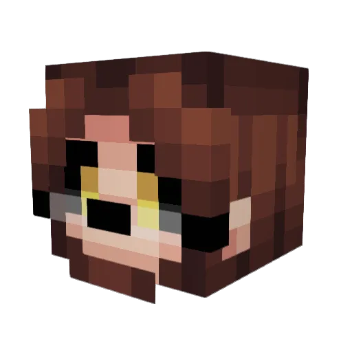 1Nuked Minecraft avatar head, 3D render