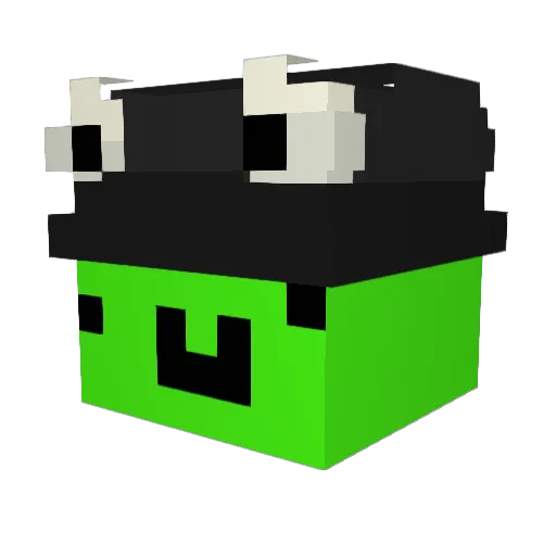 1O55 Minecraft avatar head, 3D render