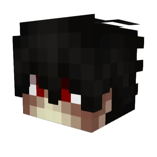 1P2V2 Minecraft avatar head, 3D render