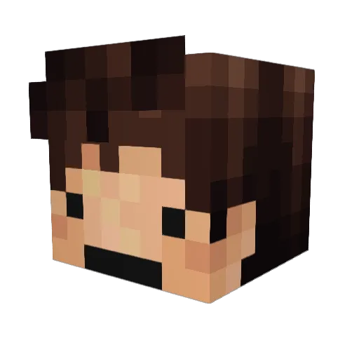 1PSP1 Minecraft avatar head, 3D render