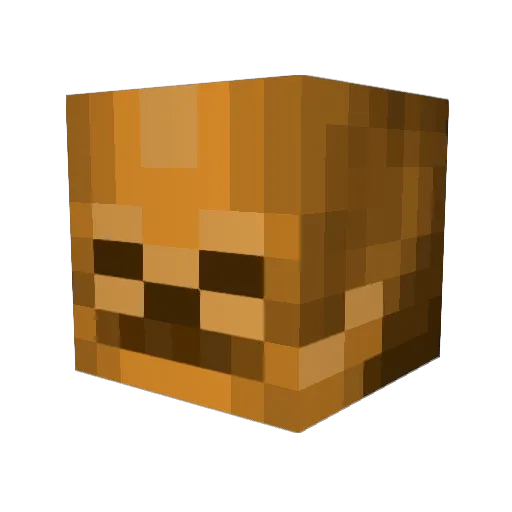 1Qwas Minecraft avatar head, 3D render
