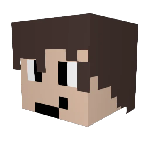 1RC1 Minecraft avatar head, 3D render