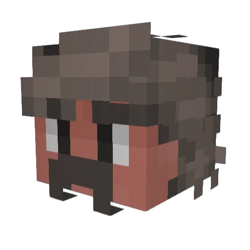 1RaYoN Minecraft avatar head, 3D render