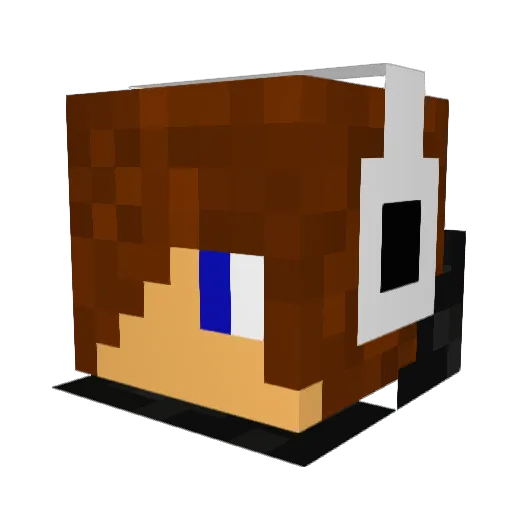 1Riixz Minecraft avatar head, 3D render