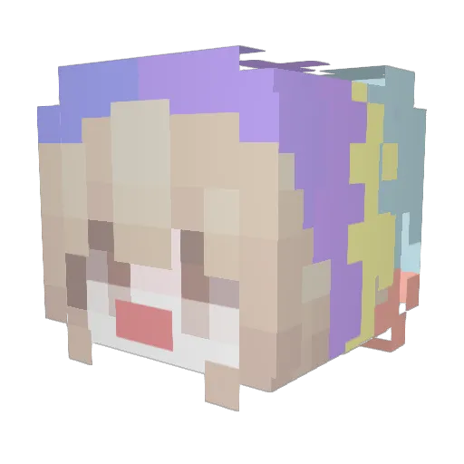 1S2H7 Minecraft avatar head, 3D render