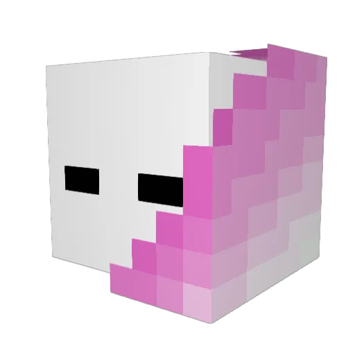 1SR_ Minecraft avatar head, 3D render