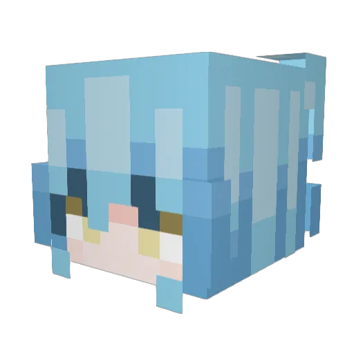 1Saqia Minecraft avatar head, 3D render