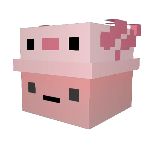 1Seaside Minecraft avatar head, 3D render