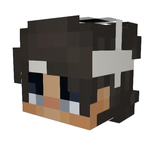1Senior Minecraft avatar head, 3D render