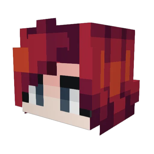 1Shidu_ Minecraft avatar head, 3D render