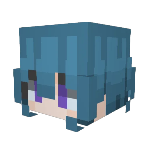 1TSKR1 Minecraft avatar head, 3D render