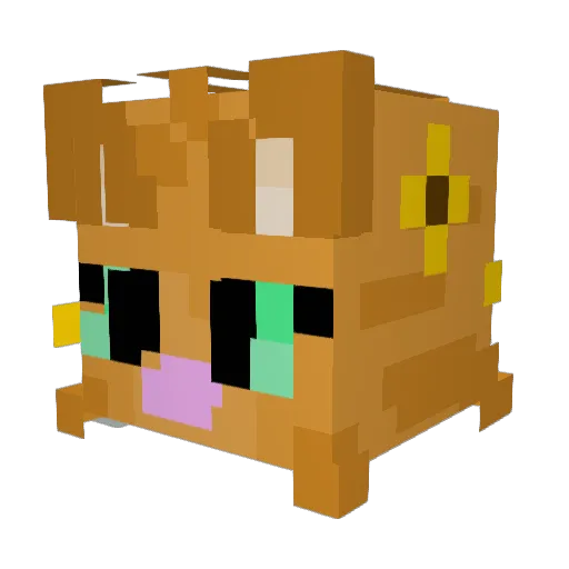1Taggy Minecraft avatar head, 3D render