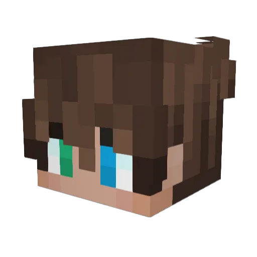 1Txm_ Minecraft avatar head, 3D render