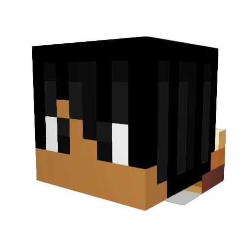 1Uzthewrld Minecraft avatar head, 3D render