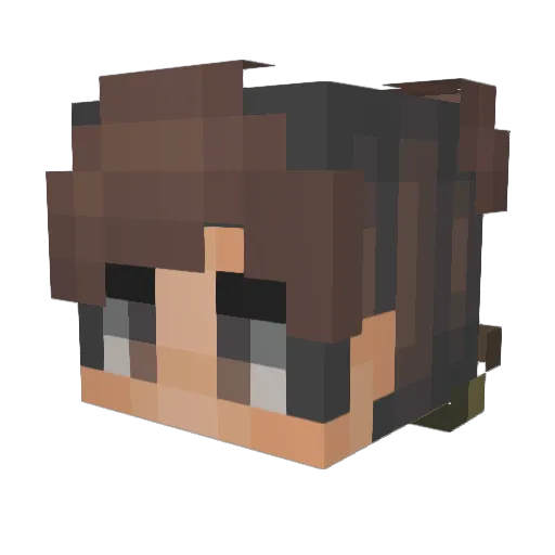 1Wm Minecraft avatar head, 3D render