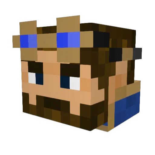 1XDKYLEXD1 Minecraft avatar head, 3D render