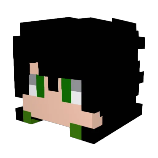 1Yuu Minecraft avatar head, 3D render