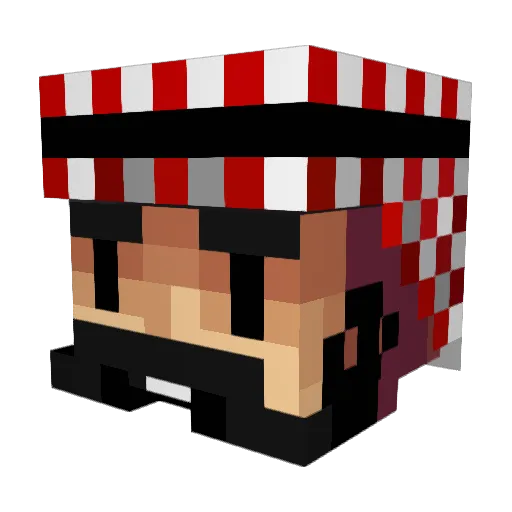 1ZaRo Minecraft avatar head, 3D render