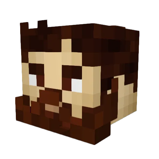 1_6_Kilometers Minecraft avatar head, 3D render