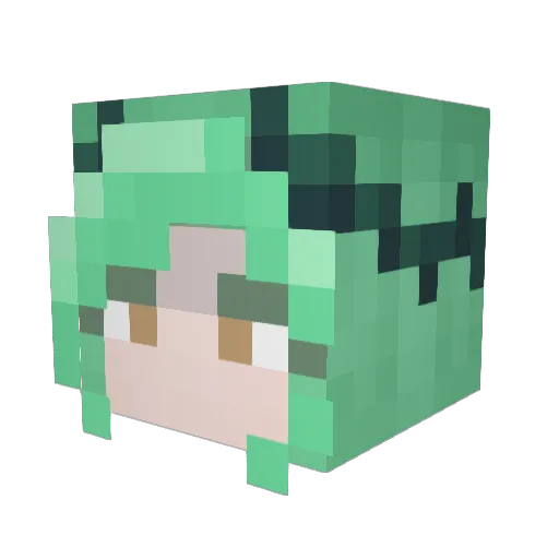 1_Bee_Leaf_Apple Minecraft avatar head, 3D render