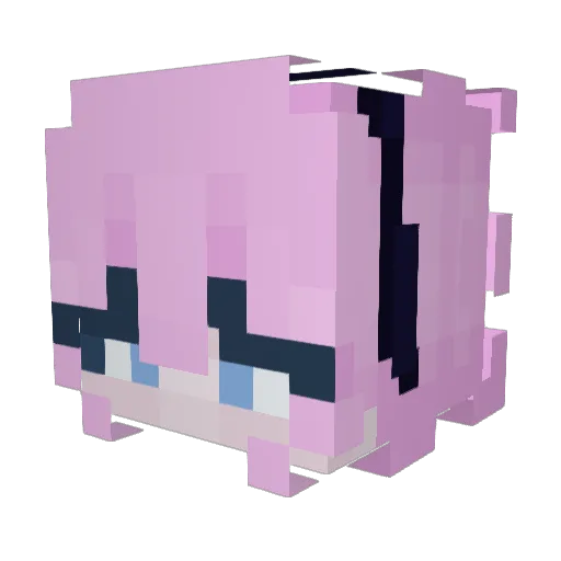 1_Evening_1 Minecraft avatar head, 3D render