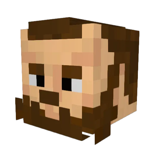 1_F_1 Minecraft avatar head, 3D render