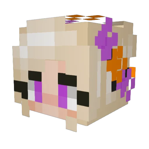 1_Luna Minecraft avatar head, 3D render