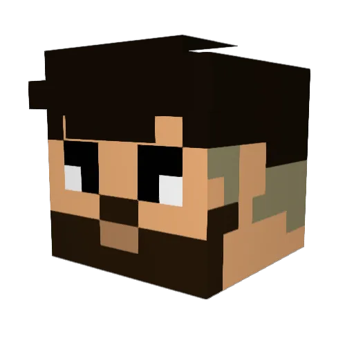 1_Marcell_Davis Minecraft avatar head, 3D render