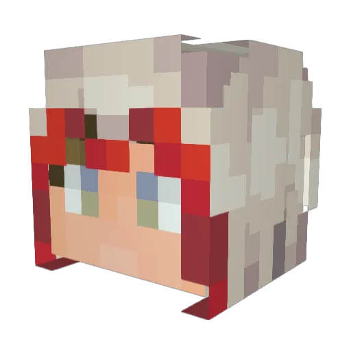 1_Muxi_1 Minecraft avatar head, 3D render