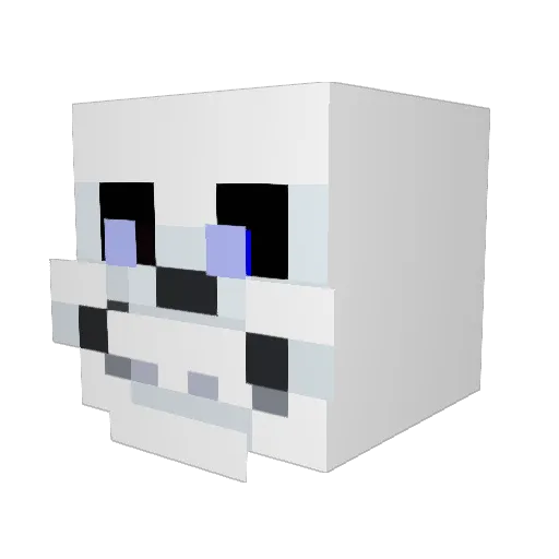 1_Sans_1 Minecraft avatar head, 3D render