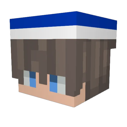 1__z Minecraft avatar head, 3D render