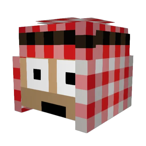 1_arab_1 Minecraft avatar head, 3D render