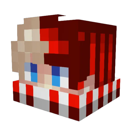 1_firby_1 Minecraft avatar head, 3D render