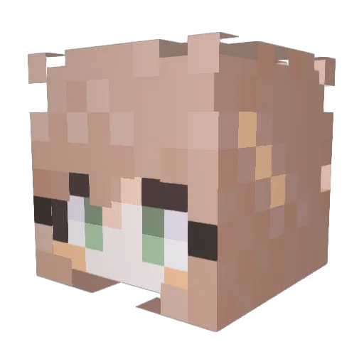 1abc0 Minecraft avatar head, 3D render