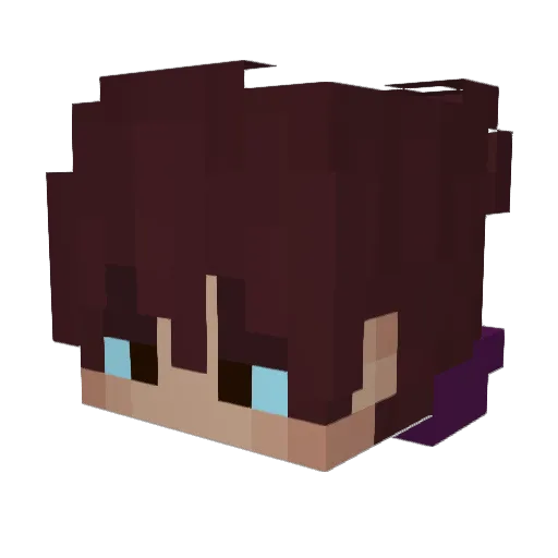 1abg Minecraft avatar head, 3D render