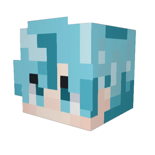 1act0se Minecraft avatar head, 3D render