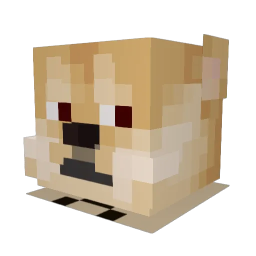 1atnik Minecraft avatar head, 3D render