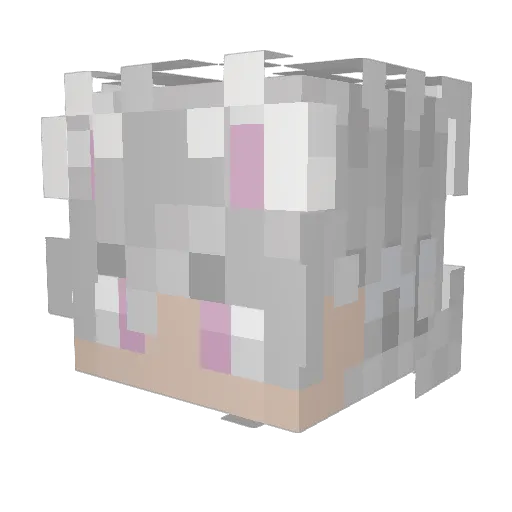 1b__ Minecraft avatar head, 3D render