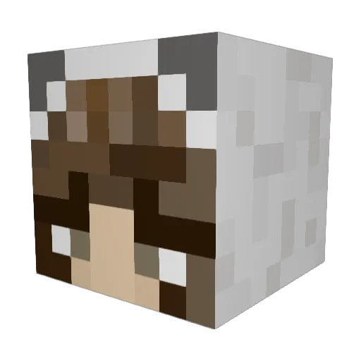 1baba Minecraft avatar head, 3D render