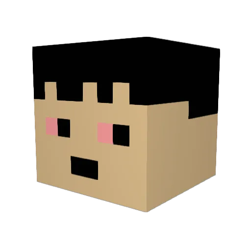 1benek Minecraft avatar head, 3D render