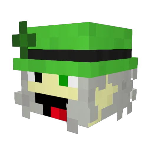 1block_crafter Minecraft avatar head, 3D render