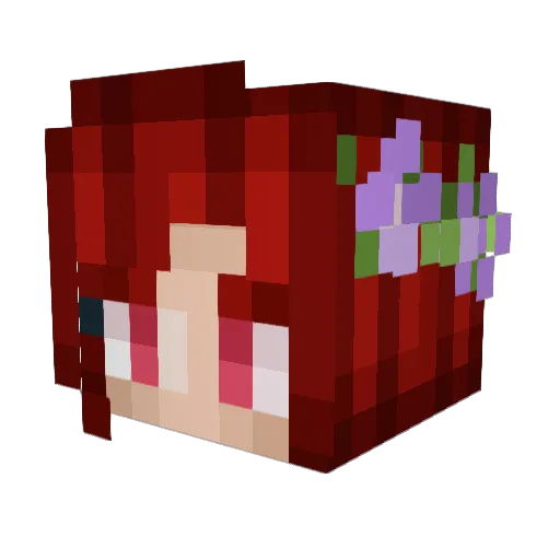 1bloody Minecraft avatar head, 3D render