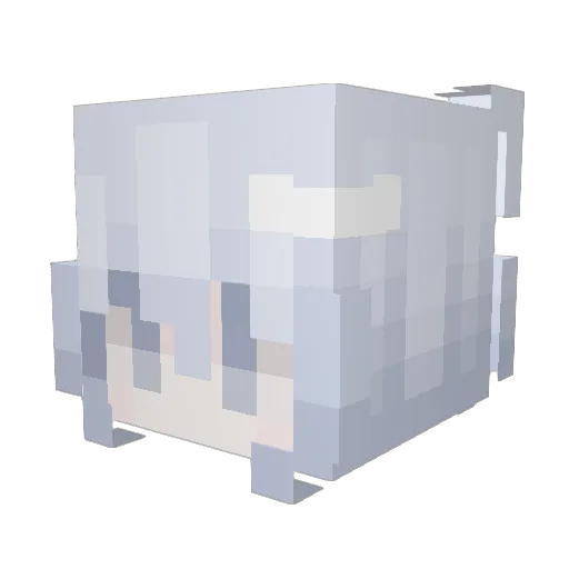 1blue Minecraft avatar head, 3D render