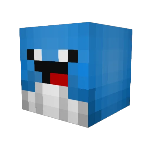 1brrrrrrr Minecraft avatar head, 3D render